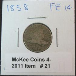 21. 1858 U.S. Flying Eagle Cent. Slightly porous.