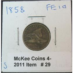 29. 1858 SL U.S. Flying Eagle Cent. VF. Dark.