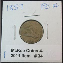 34. 1857 U.S. Flying Eagle Cent. VG-8.