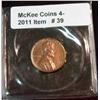Image 1 : 39. 1943 P Copper plated WW II Lincoln Cent. EF.