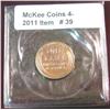 Image 2 : 39. 1943 P Copper plated WW II Lincoln Cent. EF.
