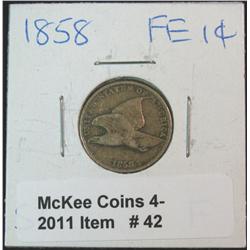 42. 1858 SL U.S. Flying Eagle Cent. F-12.