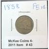 Image 1 : 43. 1858 LL U.S. Flying Eagle Cent. G-4.