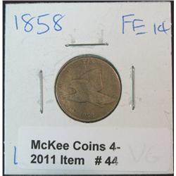 44. 1858 LL U.S. Flying Eagle Cent. VG-8.