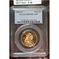 48. 2000 S Sacagawea Dollar. PCGS slabbed PR 69RD DCAM.