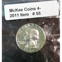 55. 1964 P Washington Quarter. Gem Proof MS 67.