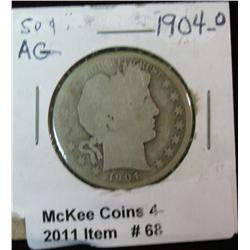 68. 1904 New Orleans Mint Barber Half Dollar. AG-3.