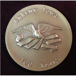 72. 1875-1975 Ankeny Iowa Centennial Bronze Medal. Minted in high