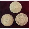 Image 1 : 73. (3) Different Anamosa Iowa State Prison Brass Tokens.