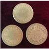 Image 2 : 73. (3) Different Anamosa Iowa State Prison Brass Tokens.