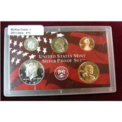 80. 2001 S Silver Proof Half Dollar, Dime, Cent, Nickel, & Sacagawea Dollar