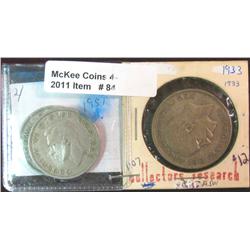 84. Great Britain 1948 & 1951 Two Shillings & 1933 Silver Half Crown. F-VF.