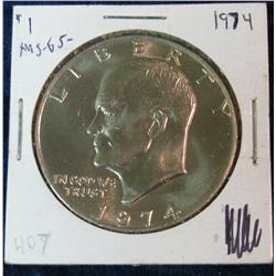 108. 1974 P Eisenhower Dollar. MS 65.