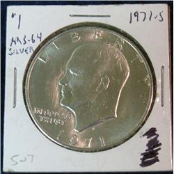 109. 1971 S Silver Eisenhower Dollar. MS 64.