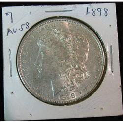 118. 1898 P Silver Morgan Dollar. AU 58.