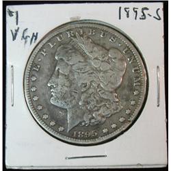122. 1895 S Silver Morgan Dollar. VG-8.