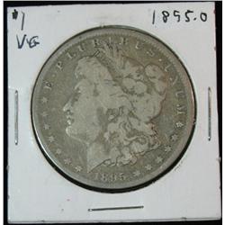 123. 1895 O Silver Morgan Dollar. VG-8.