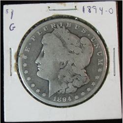124. 1894 O Silver Morgan Dollar.  G-4.