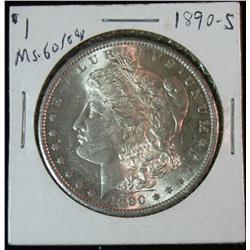 126. 1890 S Silver Morgan Dollar. MS 60/64.