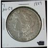 130. 1889 P Silver Morgan Dollar. AU 58.