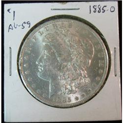 134. 1885 O Silver Morgan Dollar. Brilliant AU 59.