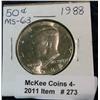 273. 1988 P Kennedy Half Dollar. MS 63.