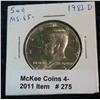 275. 1983 D Kennedy Half Dollar. MS 65.