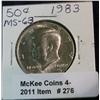 276. 1983 P Kennedy Half Dollar. MS 63.