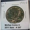 287. 1971 D Kennedy Half Dollar. MS 64.