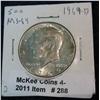 288. 1969 D Kennedy Half Dollar. MS 64.