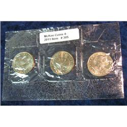 305. 1979 P, D, & S Susan B. Anthony Souvenir Dollar Set. BU.