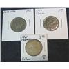 340. 1961, 73, & 79 Canada Quarters in holders. Grades up to BU.