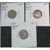 341. 1956, 64, & 71 Canada Dimes in holders. Two are Silver.