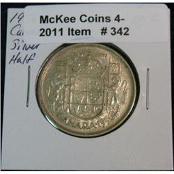 342. 1956 Canada Half Dollar. Silver. EF.