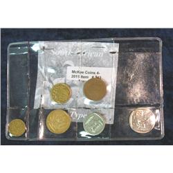 343. Six-Piece South African Type Set of Coins in holder.