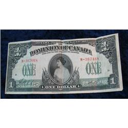 344. 1917 Dominion of Canada Large Size Bank note. VF 20.
