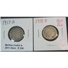 355. 1917 D & 18 D Buffalo Nickels. Fair to Poor.