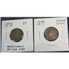 387. 1898 & 1899 Indian Head Cents. VF & Higher details.