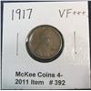 392. 1917 P Lincoln Cent. VF+++