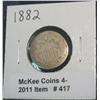 Image 1 : 417. 1882 Shield Nickel. AG-3.