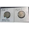 421. 1920 S & 23 S Buffalo Nickels.