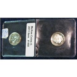 458. 1961 P & 63 P Frosted Proof Roosevelt Dimes. (2 pcs.).