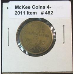482. 1932 Milwaukee Prosperity Willard Corona Cigars Token.