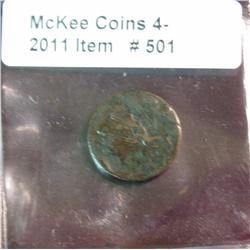 501. Old U.S. Large Cent cut down to a center core. Kind of neat.