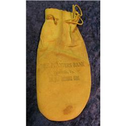 522. Leather Draw String Pouch "The Planters Bank Farmville, Va.