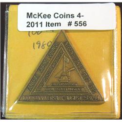 556. 1880-1980 General Grand Council Triangular Medal.