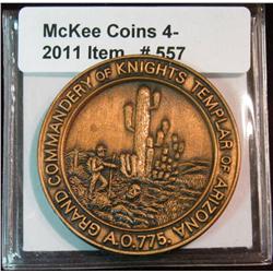 557. 1883-1983 Grand Commandery of Knights Templar of Arizona.