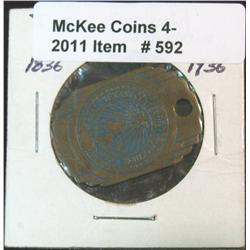 592. 1836-1936 Texas Centennial Copper Pendant.