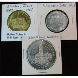 597. 1867-1967 Glidden, Ia. Centennial Medal BU; Wisconsin Dells