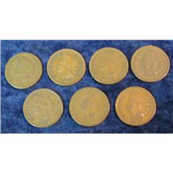 710. 1887, 1900, 01-03, 05, & 07 Indian Cents. Grades up to VF.